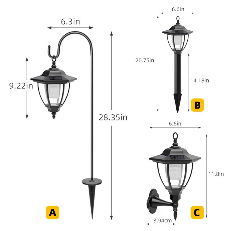 Utendørs vanntett Palace Retro Solar Light